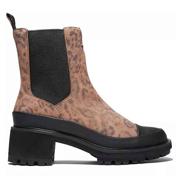 Timberland Kori Park 2.0 Chelsea Boots Size 9 Leopard Black Heel Lug Sole NEW - Picture 1 of 15